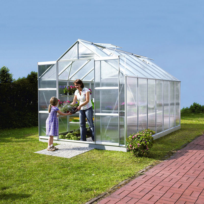 Vitavia Gewächshaus Uranus 9900 in Silber mit 9,9 m² Fläche und 6 mm Polycarbonat-Verglasung - Bild 6