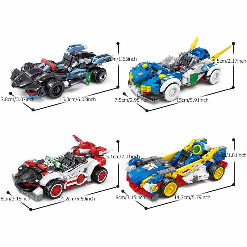Yiran toy Anime Elementar-Streitwagen Montagebausteine Sportwagen Rennfahrzeug ab 6-12 Jahren - Bild 2