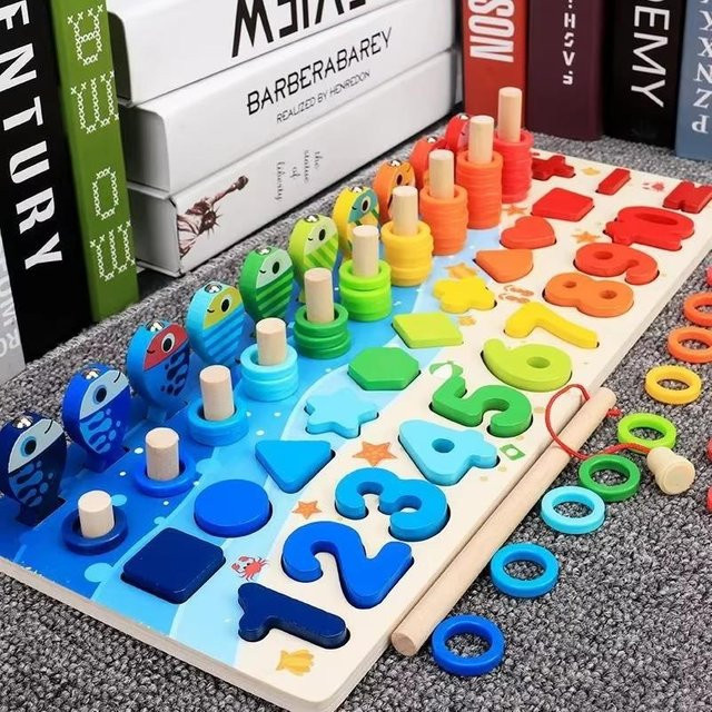 Binchi Pädagogisches Holzspielzeug, Geometrische Form Erkennung Puzzle, ab 14 Jahre - Bild 1