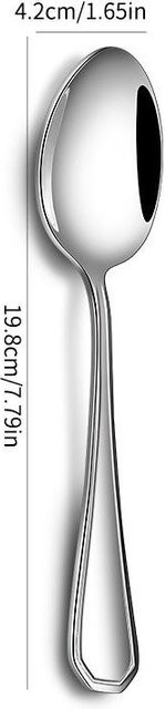 Besteckset von Pickerr aus Edelstahl in Silber, poliert, bestehend aus Messer, Gabel, Suppenlöffel und Dessertlöffel - Bild 1