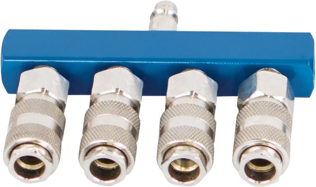 Scheppach Druckluftverteiler mit 4-Wege-Schnellkupplungen in Blau - Bild 1