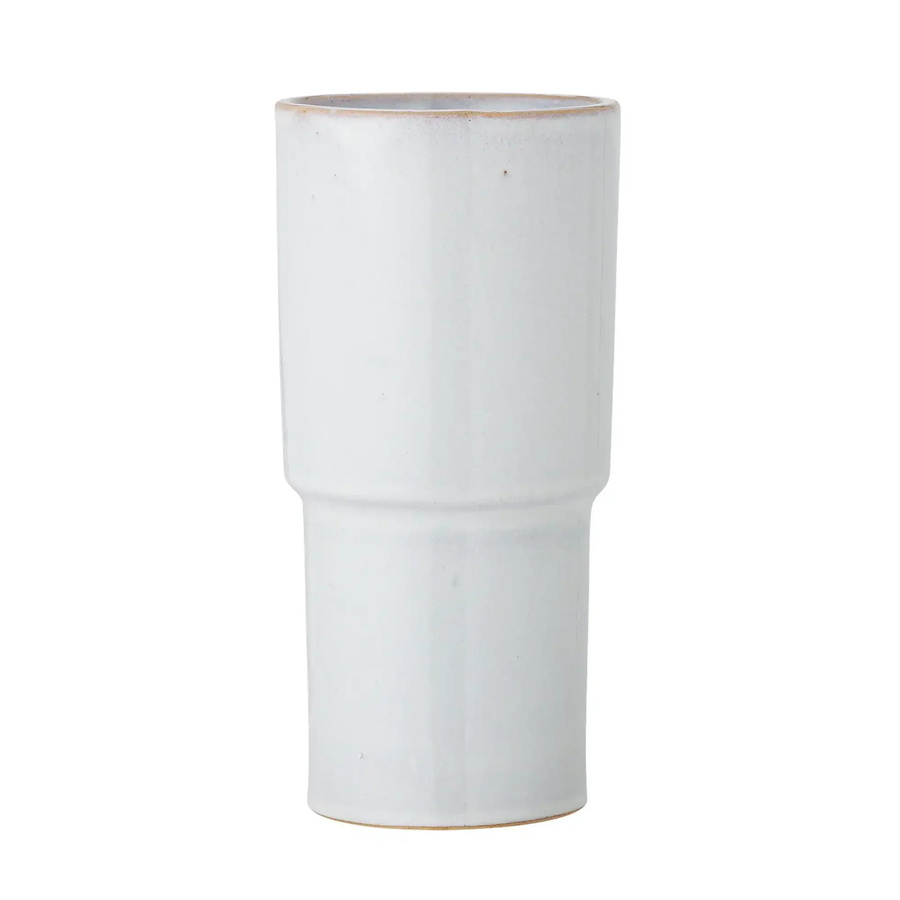 Bloomingville Vase Marji aus Keramik in Weiß, skandinavisches Design, Höhe: 24,0 cm, Breite: 12,0 cm, Tiefe: 12,0 cm - Bild 1