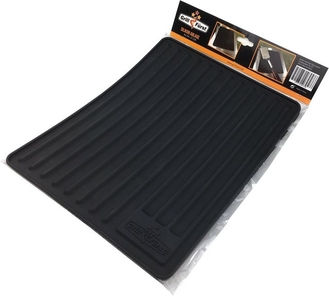 Grillfürst Besteckablage und Untersetzer aus Silikon in Schwarz, B/T: 35 x 28 cm - Bild 1