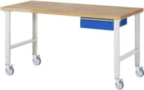 Rau Fahrbare Werkbank 7001A1 höhenverstellbar grau/mehrfarbig B/T/H: 200 x 90 x 95-100 cm - Bild 1