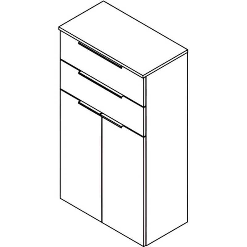 Fackelmann Bad-Hängeschrank Kara mit Glastüren und Schubladen, B/H/T: 61 x 106,5 x 32 cm, Anthrazit - Bild 3