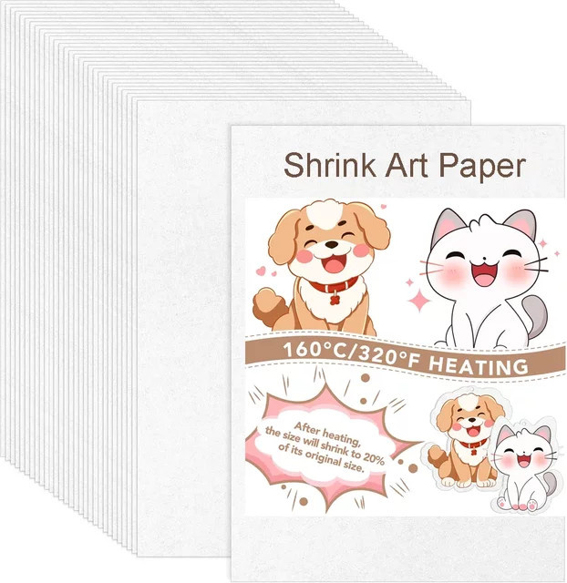 10er-Pack bedruckbare weiße Schrumpfkunstpapier-Bögen in A4 für kreative DIY-Projekte und Schlüsselanhänger - Bild 1