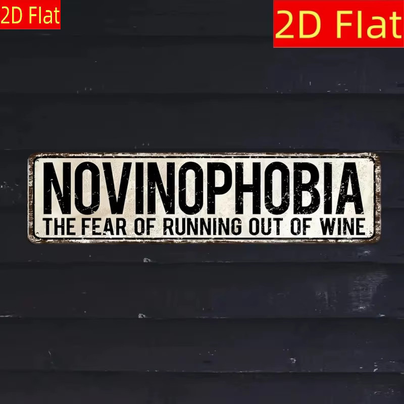 CIFbuy Vintage Novinophobia Weinbar Wandkunst aus Aluminium, Metallschild für Heimdekoration, B/H: 40 x 10 cm - Bild 2