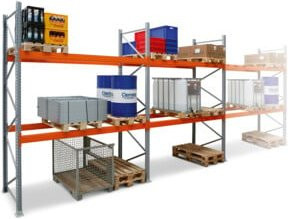 Regalwerk ARTUS-Palettenregal SET 2 in Grau und Orange, H x B x T: 350 x 84,4 x 110 cm - Bild 1
