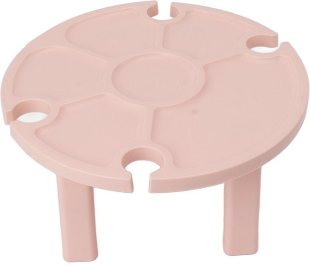 Tragbarer Picknicktisch mit Weinglashalter von Fishine, klappbarer Outdoor-Tisch aus Kunststoff in Weiß oder Pink - Bild 1
