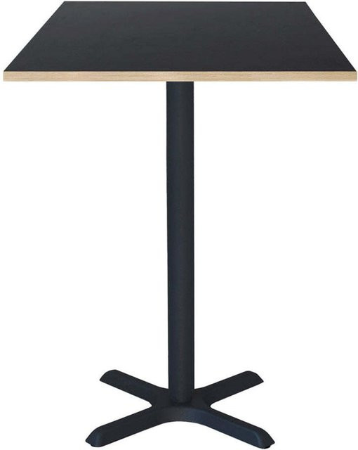 RestooTab Stehtisch Dina quadratisch in Schwarz mit Holzdekor, B/T/H: 60 x 60 x 112 cm - Bild 1