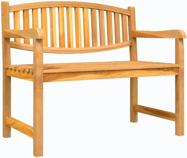 vidaXL Gartenbank aus Teakholz in Braun, B/T/H: 114 x 59 x 87 cm - Bild 1