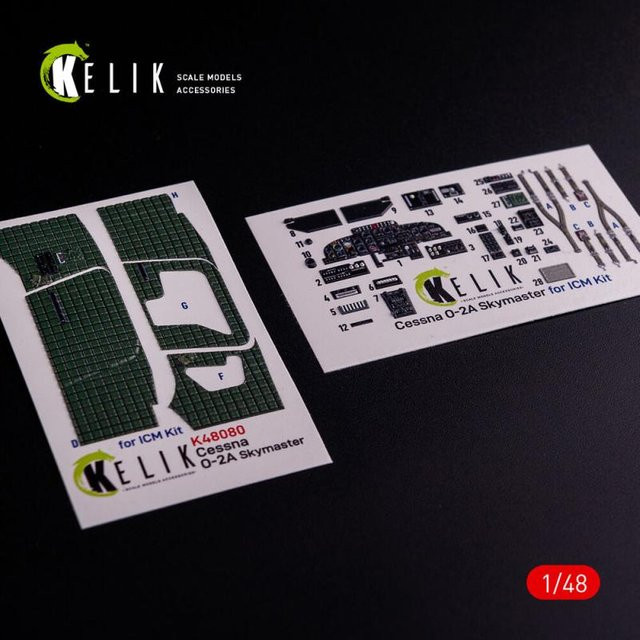 ICM O-2A Skymaster Interior 3D-Decals, green decoration type - Bild 1