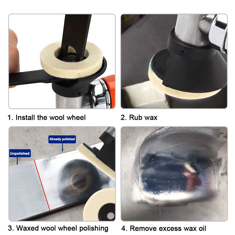 2 Stück SI FANG Wolle Polierscheiben aus Filz für Winkelschleifer, Durchmesser: 50 mm, ideal zum Polieren von Metall, Marmor, Glas und Keramik - Bild 5