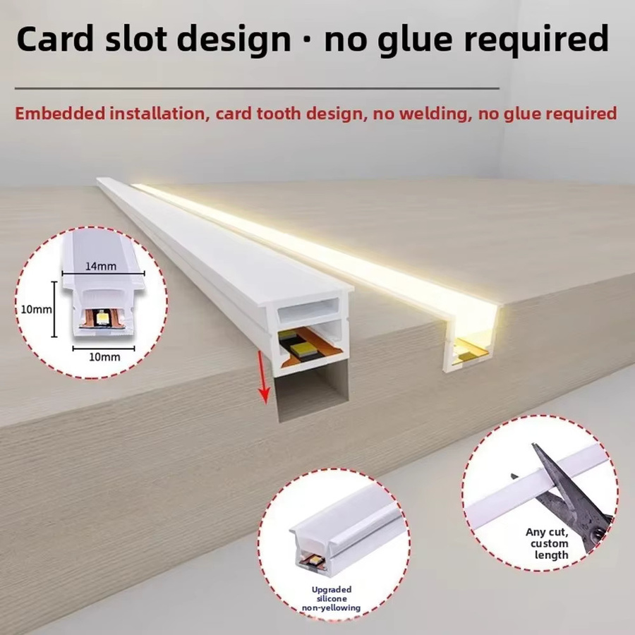 YSRSAI 12 V Silikon LED-Neonröhre Warmweiß, Flexibler LED-Streifen als Lichtdiffusor für Einbau und Möbeldekoration, Schneidbar - Bild 2