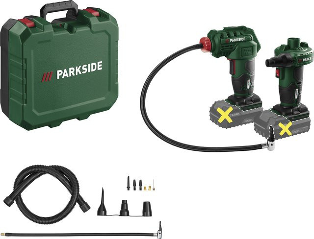 PARKSIDE 20 V Akku-Luftpumpe PALP 20-Li C3 und Akku-Kompressor PAK 20-Li C3 Set, grün, ohne Akku und Ladegerät - Bild 1