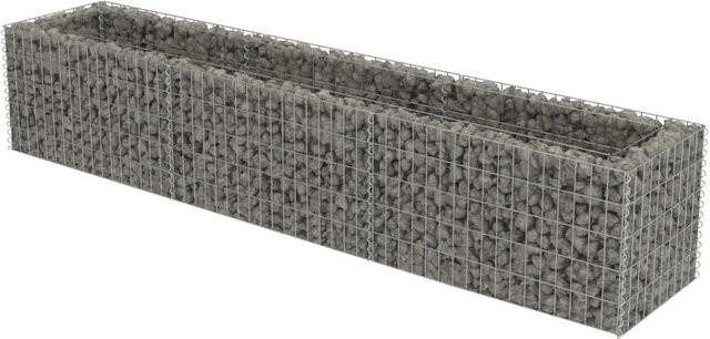 vidaXL Gabionen-Hochbeet aus verzinktem Stahl in Silber und Grau, B/T/H: 270 x 50 x 50 cm - Bild 1
