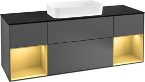 V&B Finion Waschtischunterschrank mit Abdeckplatte, Anthrazit matt, B/T/H: 160 x 60 x 50,1 cm - Bild 1