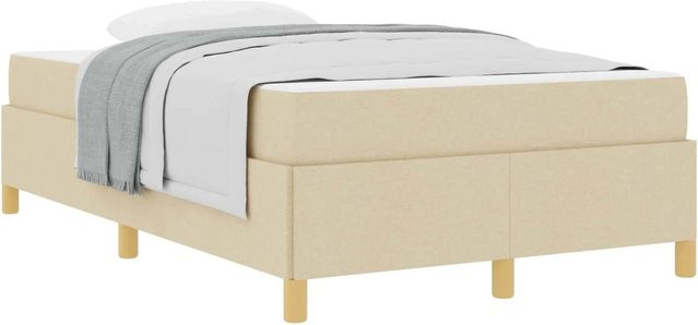 vidaXL Bettrahmen mit Matratze in Beige aus Stoff mit Federkern B/T/H: 120 x 193 x 55 cm - Bild 1