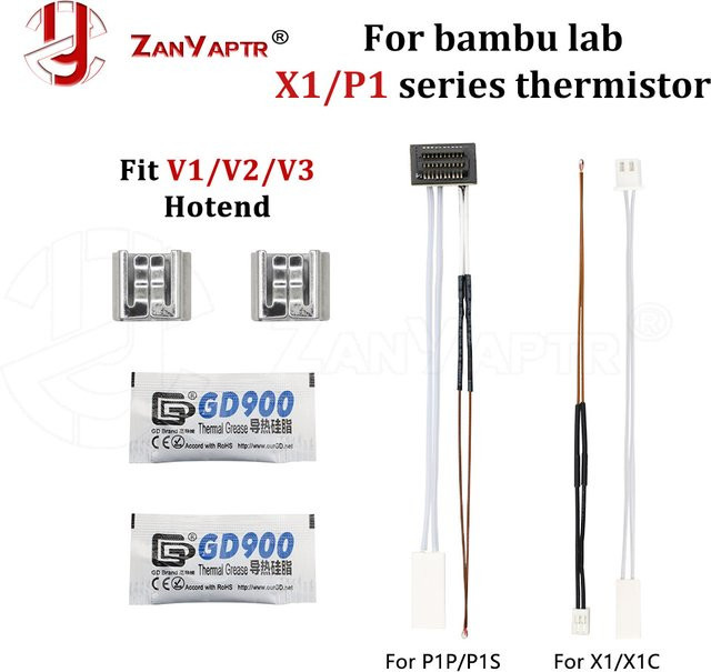 Bambu Lab Thermistor-Heizgerät für P1 und X1 Serie, 24V 65W Keramik-Heizung mit Temperatursensor 30 ℃ für das Bambu Hotend - Bild 1