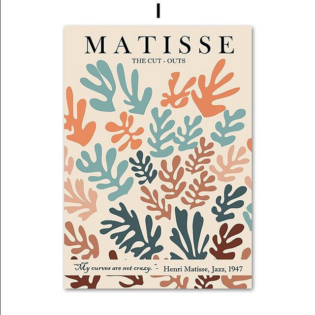 TPFLiving Poster Leinwand Henri Matisse Korallen Blätter Bäume Menschen Multicolour B/H: 10 x 15 cm - Bild 1