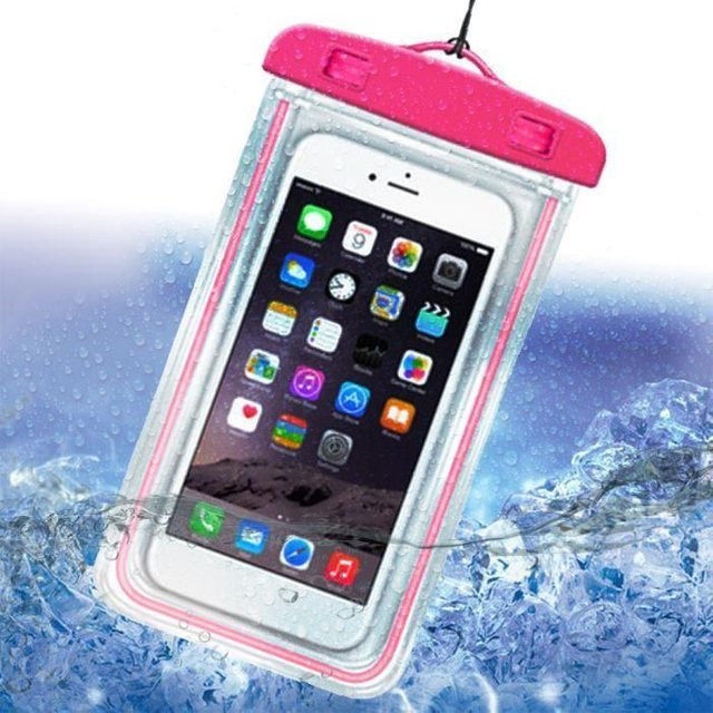TECHSTICK Wasserdichte Handyhülle in Transparent Pink mit Touch-Funktion - Bild 1