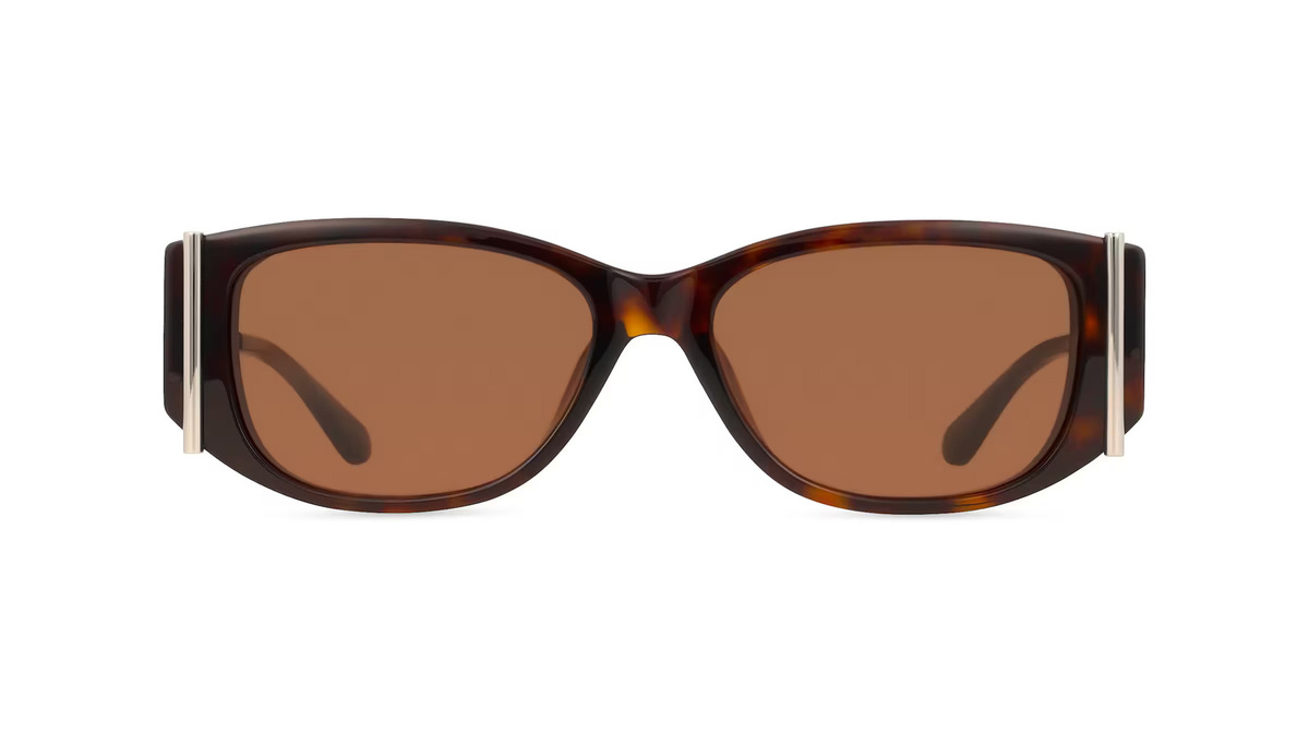 Alexander McQueen AM0494SA Sonnenbrille, Vollrand, Oval, Acetat, braun, Damen - Bild 1