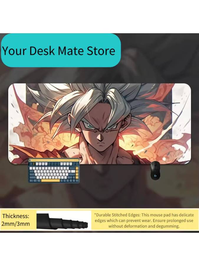 Bandai Dragon Ball Mauspad aus Leder in Multicolour als großflächige Tischmatte für Büro und Gaming mit Son Goku Motiv - Bild 2