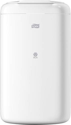 Tork Elevation Mini Mülleimer mit Flip-Deck aus Kunststoff, Weiß, B: 19,0 cm, H: 33,8 cm, T: 16,0 cm, 5 l - Bild 1
