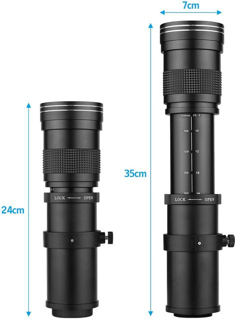 ZuiyouBaby Super-Teleobjektiv-Zoomobjektiv 420-800mm F/8.3-16 mit RF-Bajonett-Adapter für Canon R, R3, R5, R5C, R6, RP in Schwarz - Bild 1