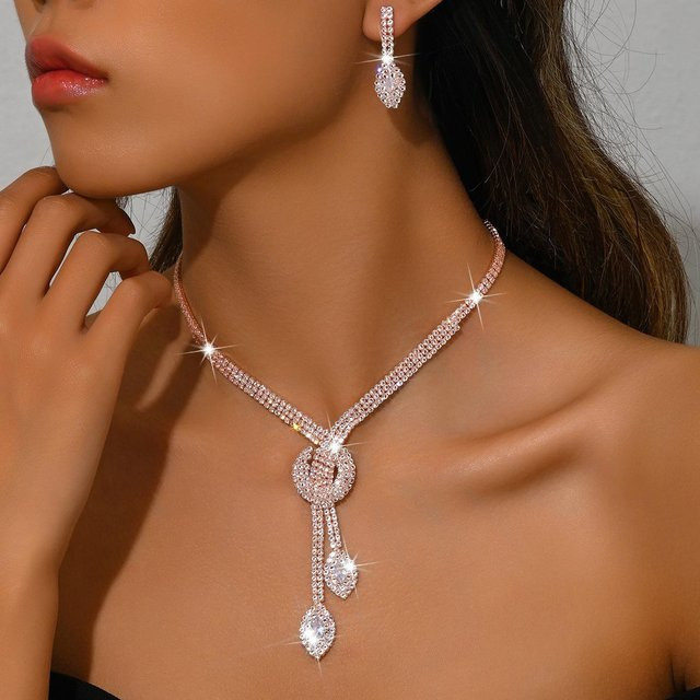 the BAY Schmuck-Set, Halskette und Ohrringe, Kupfer, Roségold, Kristall, Damen - Bild 1