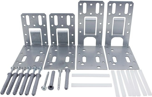 Protektor Türpfostensteckwinkelset für Profile UA/CW 75 aus verzinktem Stahl in Silber - Bild 1