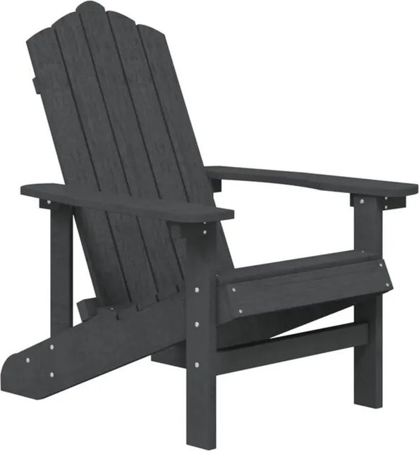 vidaXL Adirondack-Gartenstuhl aus HDPE in Anthrazit mit Armlehnen und UV-Beständigkeit - Bild 1