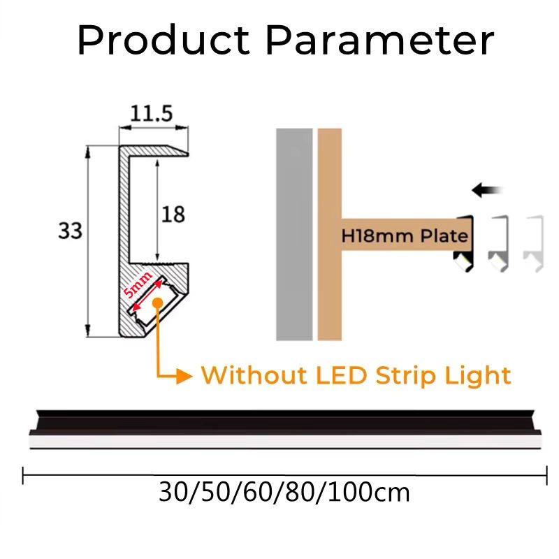Khelse LED Einbau Aluminium Profil für Schrank und Regal mit 45 Grad Beleuchtung, Weiß - Bild 4