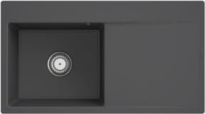 Villeroy & Boch Spüle Subway Style 50 Flat bündig Einbau links in Grau mit Ablaufgarnitur und Handbrause - Bild 1