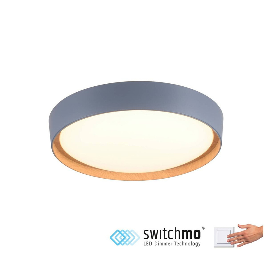 Just Light. LED-Deckenleuchte Emilia Grau, rund, dimmbar, B/T/H: 40 x 40 x 10 cm - Bild 2