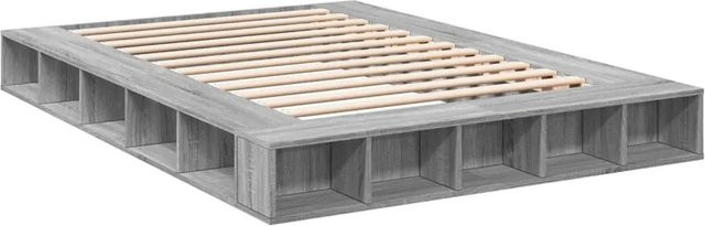 vidaXL Bettgestell aus Holzwerkstoff in Grau Sonoma, B/T/H: 140 x 200 cm - Bild 1