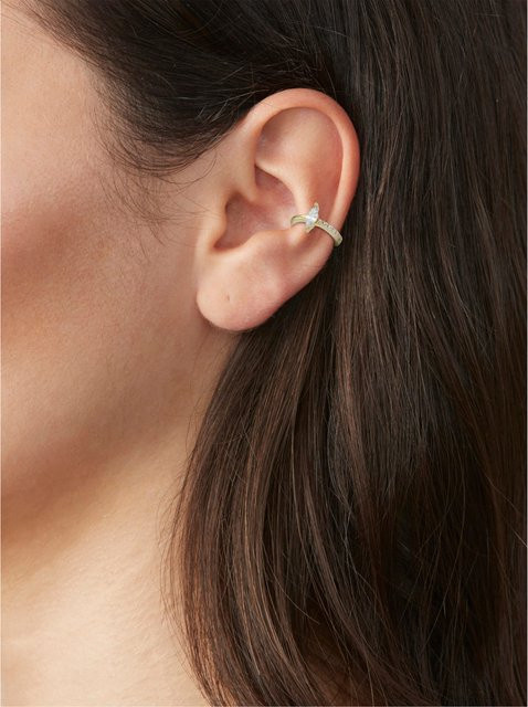 heine Ohrclip, 925 Silber, Zirkonia, Gold, Unisex - Bild 1