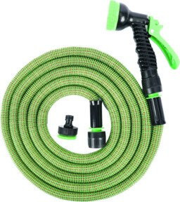 floraworld Gartenschlauch Classic aus Kunststoff mit Armaturen-Set und 7-Funktionen-Multifunktionsbrause, Länge: 20 m - Bild 1