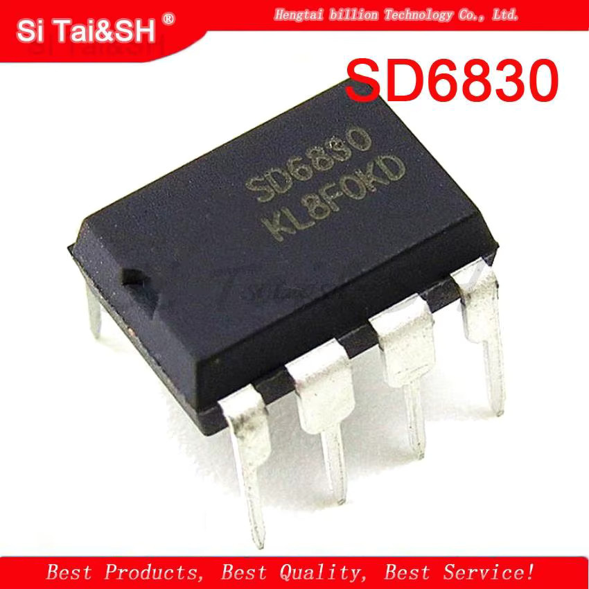 10 Stück Si Tai&SH SD6834 DIP-8 Integrierte Hochspannungs-Effizienz-Schaltstrommodus-PWM+PFM-Controller in Schwarz - Bild 2