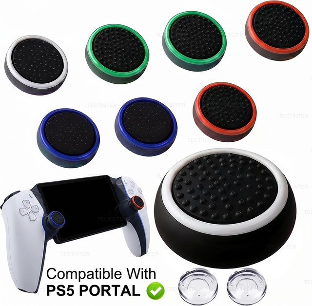 TECTINTER Silikon-Joystick-Abdeckung in Schwarz für Nintendo Switch, Lite, PS5 Portal, Steam und ROG Ally Handheld - Bild 1