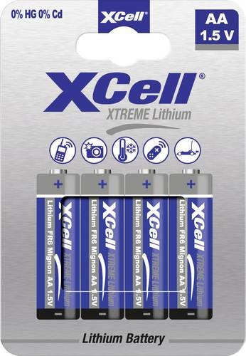 XCell XTREME FR6/L91 Mignon AA Lithium-Batterie 1.5V, 4er-Pack, Blau - Bild 1