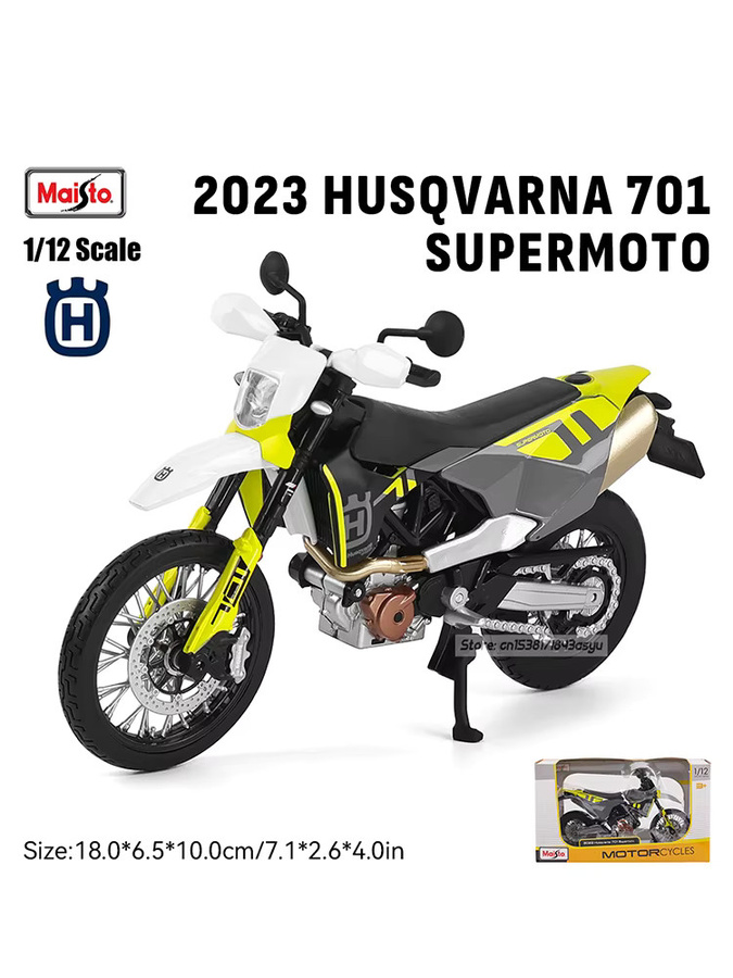 Maisto 2023 Husqvarna 701 Special Classic, Motorradmodell, 1:12, Metall - Bild 4