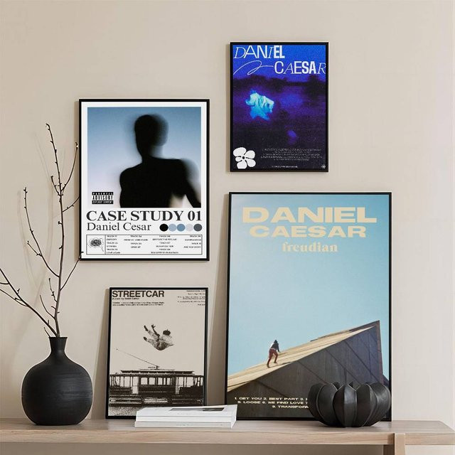 Vintage Poster Daniel Caesar Portrait Wanddekoration ohne Rahmen - Bild 1