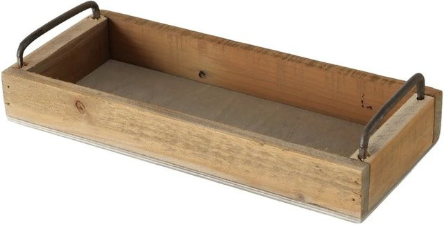 Boltze Tablett Greenbank in Natur, rechteckig, Holz, B/T/H: 32 x 14 cm - Bild 1