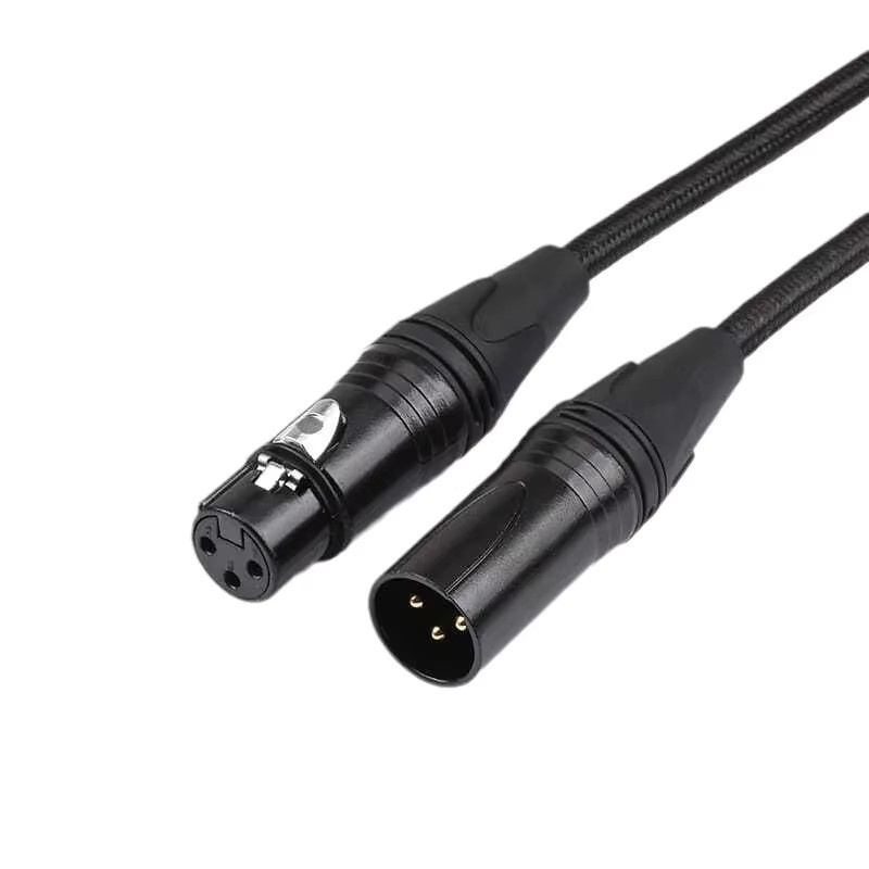 XLR-Audiokabel mit XLR-Stecker auf XLR-Buchse in Schwarz für Lautsprecher, Live-Streaming und Aufnahmen - Bild 2