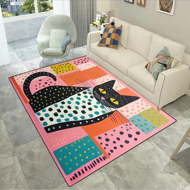 Lodestar Kunstkatze Teppich, haustierfreundlich und rutschfest, bunt, B/T: 80 x 50 cm - Bild 1