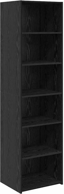 vidaXL Schrank in Schwarz und Eichen-Optik aus Holzwerkstoff, B/T/H: 50 x 41 x 185 cm - Bild 1