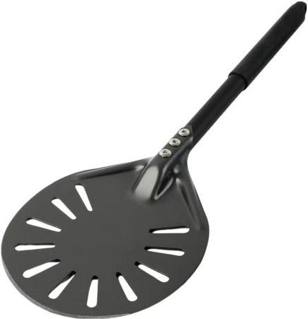 Hello Garden Pizzawender aus eloxierter Aluminiumlegierung mit langem Griff und Antihaftbeschichtung, perforiert, Schwarz - Bild 1