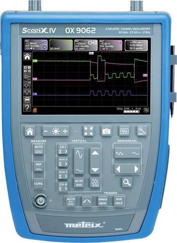 Metrix OX 9062 Digital-Oszilloskop 60MHz 2-Kanal 2.5 GSa/s 100 kpts 12 Bit Digital-Speicher DSO Handgerät Blau - Bild 1