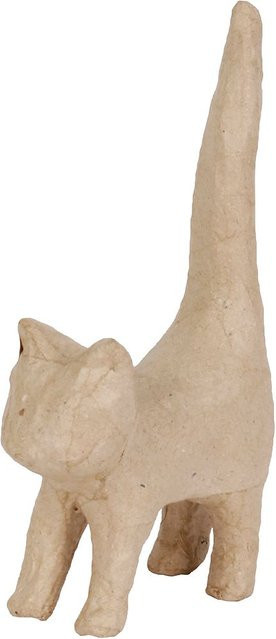 Décopatch Katze aus Pappmaché in Braun, Tischdeko für Kinder - Bild 1